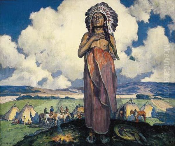 The Chief Oil Painting by Eanger Irving Couse