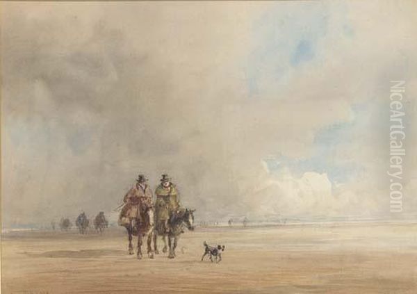 Lancaster Sands Oil Painting by David I Cox