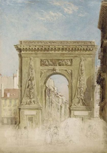 Porte Saint Denis, Paris Oil Painting by David I Cox