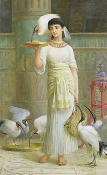 Alethe Attendant of the Sacred Ibis 1888 Oil Painting by Edwin Longsden Long