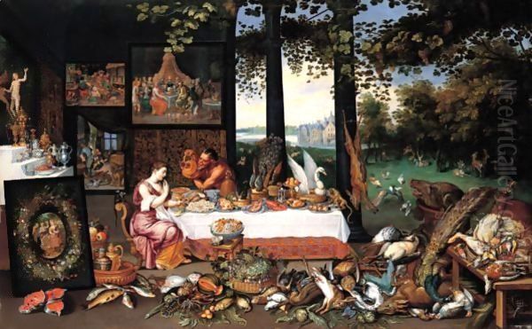 The Sense of Taste Oil Painting by Jan & Rubens, P.P. Brueghel