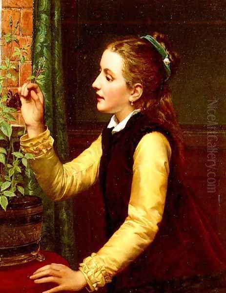 The Butterfly Oil Painting by Jan Frederik Pieter Portielje