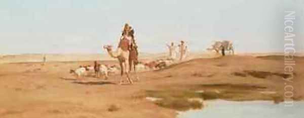 Bedouin in the Desert Oil Painting by Frederick Goodall