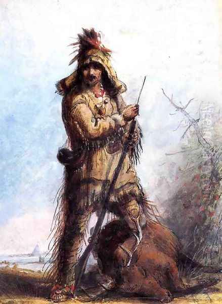 Louis - Rocky Mountain Trapper Oil Painting by Alfred Jacob Miller