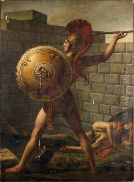 Le Chef Des Romains, Romulus Oil Painting by Jacques Louis David