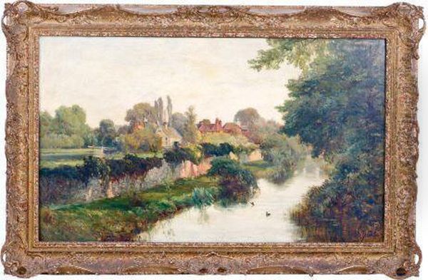 Paisaje Lacustre Oil Painting by Alfred de Breanski