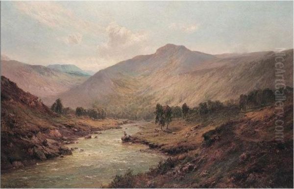 The Valley Of The Dee Oil Painting by Alfred de Breanski