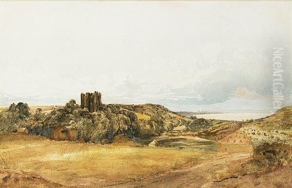 Penryn Castle, North Wales Oil Painting by Peter de Wint