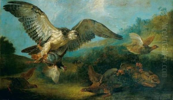 Aigle Poursuivant Des Perdrix Oil Painting by Alexandre-Francois Desportes