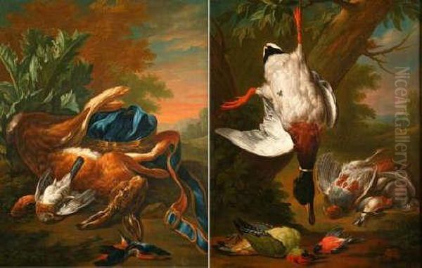 Still Life Studies Of A Dead Hare Oil Painting by Alexandre-Francois Desportes