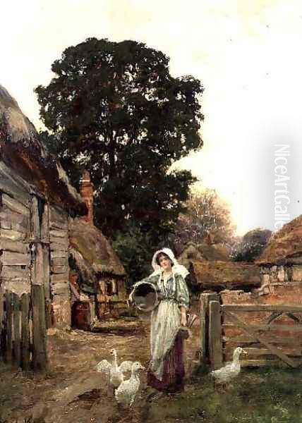 The Dairy Maid Oil Painting by Henry John Yeend King