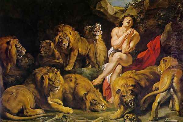 Daniel in the Lion's Den c. 1615 Oil Painting by Peter Paul Rubens