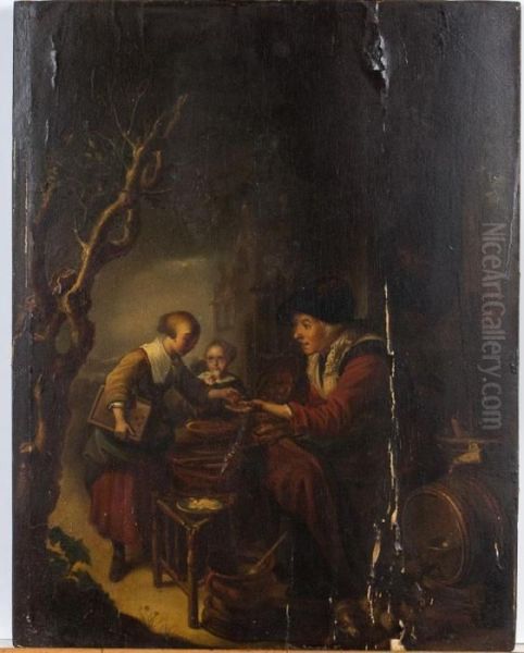 The Fritter Seller Oil Painting by Gerrit Dou