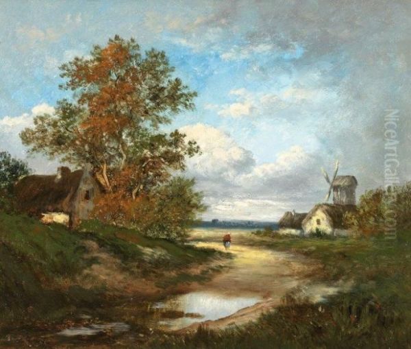 Ferme Pres De L'etang Oil Painting by Jules Dupre