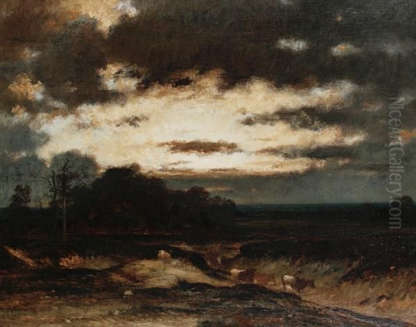 Le Soir Oil Painting by Jules Dupre