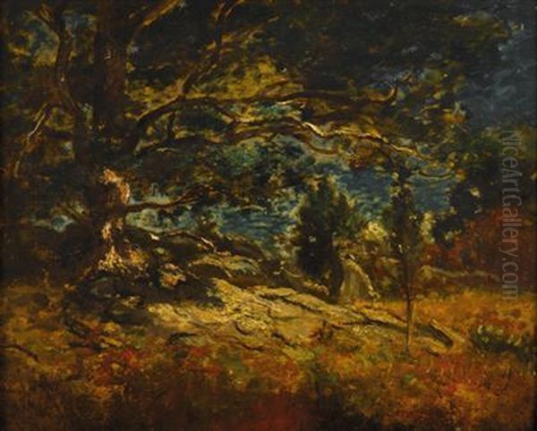 Trees- Nocturne Oil Painting by Jules Dupre