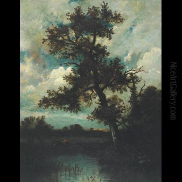 An Overcast Sky Oil Painting by Jules Dupre