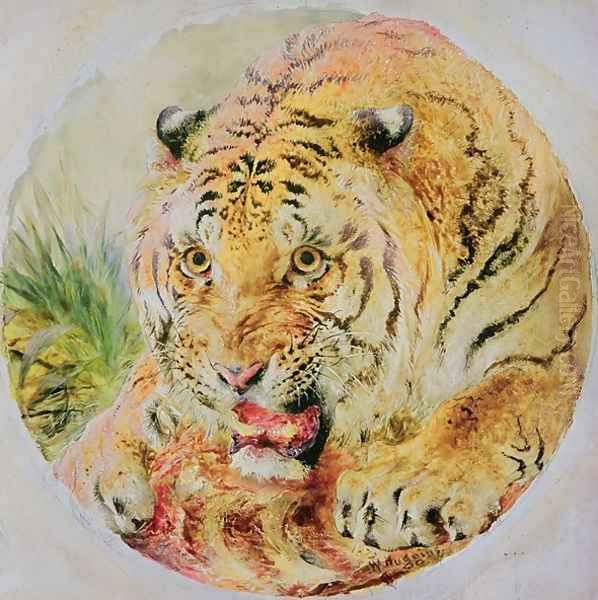 Tigers Head Oil Painting by William Huggins