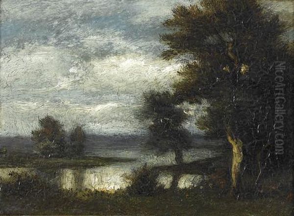 Auenlandschaft Oil Painting by Jules Dupre