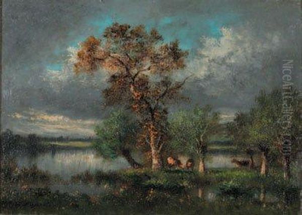 Environs Del'isle-adam Oil Painting by Jules Dupre