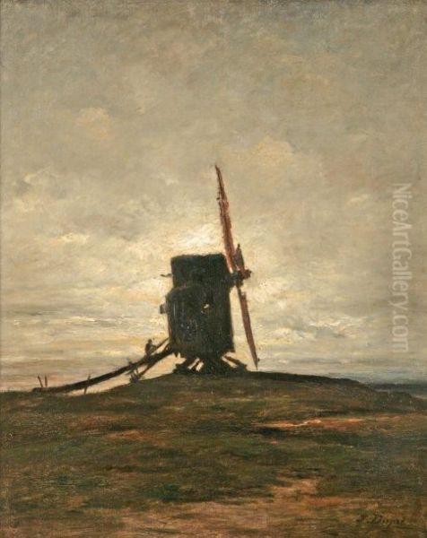 Le Moulin Pres De Cayeux-sur-mer Oil Painting by Jules Dupre