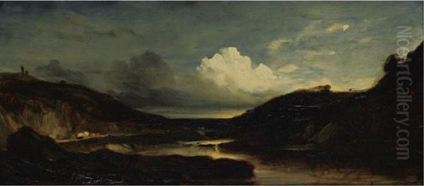 The Indre River Oil Painting by Jules Dupre