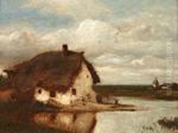  Chaumiere A Cayeux  Oil Painting by Jules Dupre