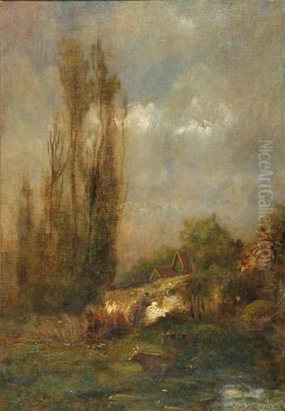 Bucolic Landscape Oil Painting by Jules Dupre