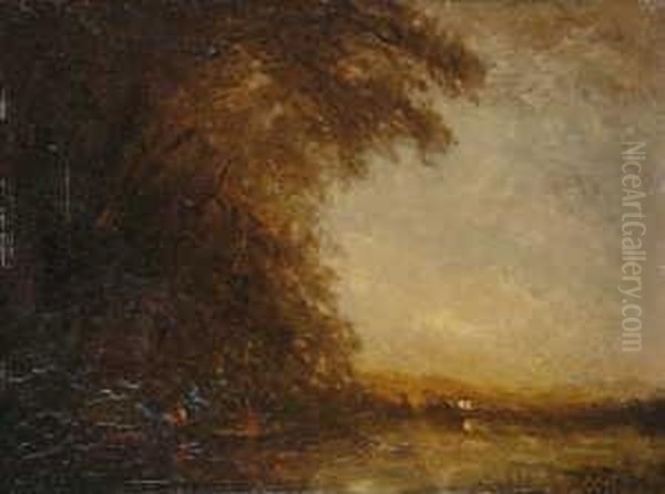 Am Waldrand. Oil Painting by Jules Dupre