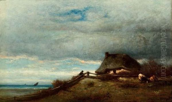 Fischerhaus An Der Kuste. Oil Painting by Jules Dupre