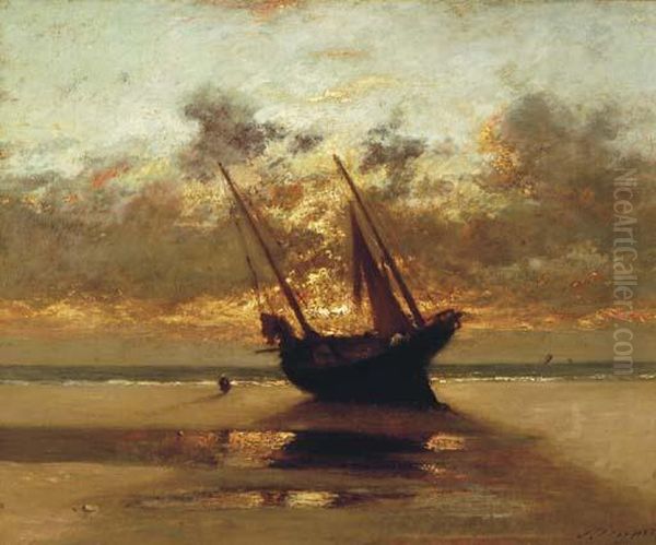 Last Mooring Oil Painting by Jules Dupre