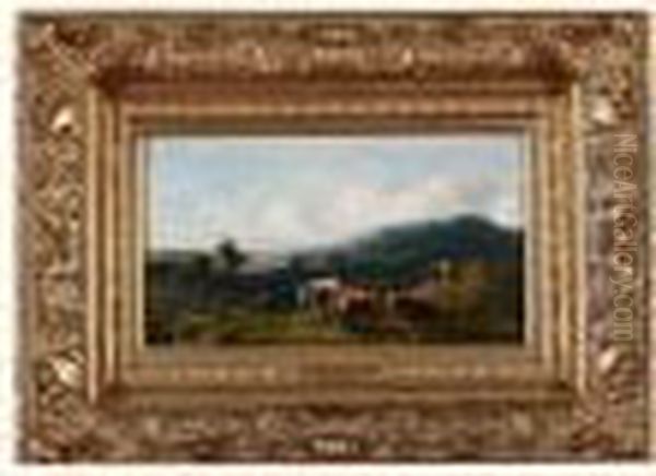 Vaches Paissant Dans Un Paysage Oil Painting by Jules Dupre