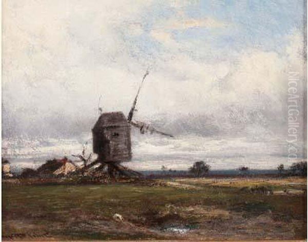 Paysage Au Moulin Oil Painting by Jules Dupre