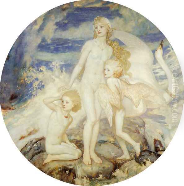 The Children of Lir Oil Painting by John Duncan