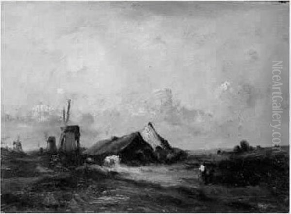 Paysage Au Moulin Oil Painting by Jules Dupre