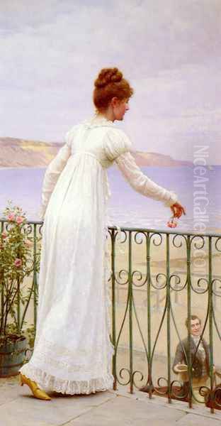 A Favour Oil Painting by Edmund Blair Blair Leighton