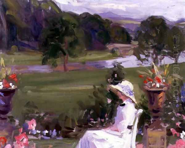 Jean Cadell at Dalserf, 1912 Oil Painting by Francis Campbell Boileau Cadell