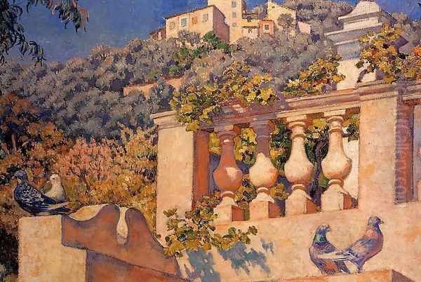 The Balustrade Oil Painting by Theo van Rysselberghe