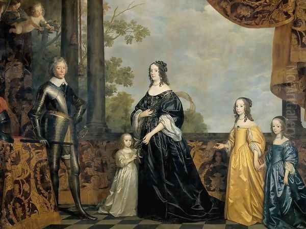 Frederick Henry, Prince of Orange, with His Wife and Daughters Oil Painting by Gerrit Van Honthorst