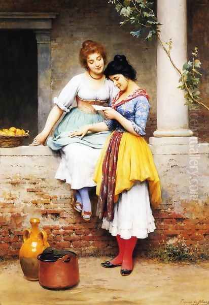 The Love Letter Oil Painting by Eugene de Blaas