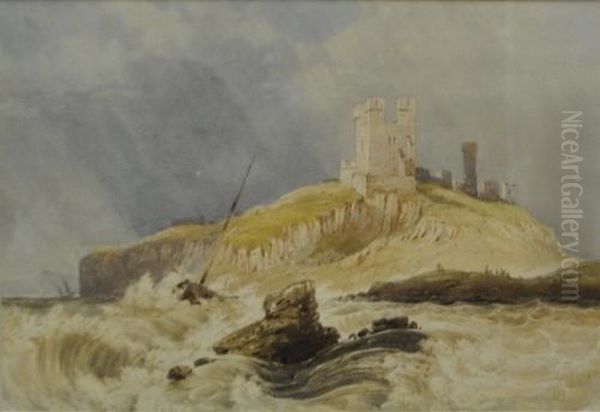 Dunstanburgh Castle Oil Painting by Anthony Vandyke Copley Fielding