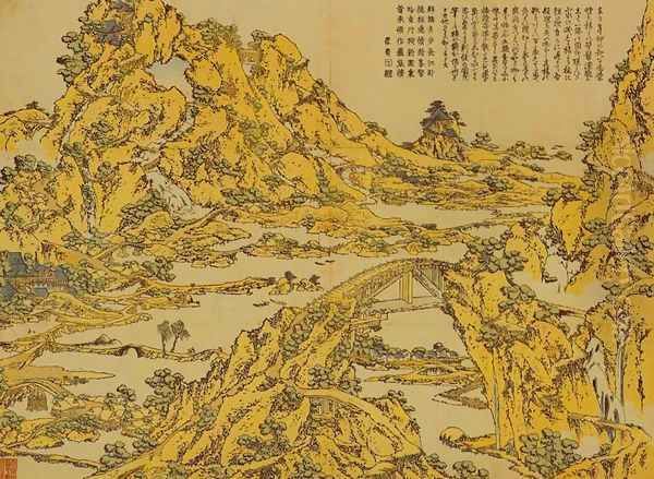 Landscape with a Hundred Bridges Oil Painting by Katsushika Hokusai