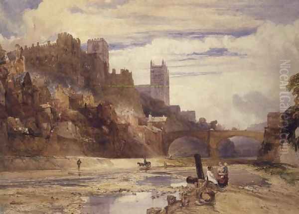 Durham from the River Oil Painting by William Callow