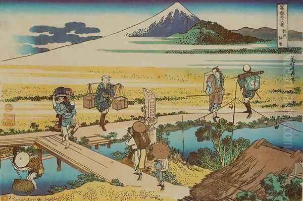 Nakahara in Sagami Province (Soshu Nakahara) Oil Painting by Katsushika Hokusai