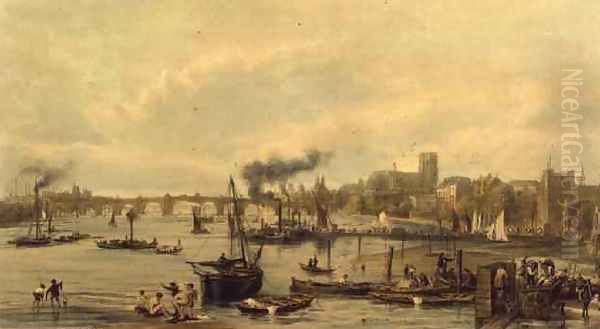 Westminster and Hungerford, 1841 Oil Painting by William Parrott