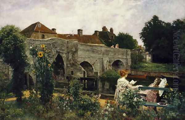 The Garden by the River Oil Painting by Henry John Yeend King