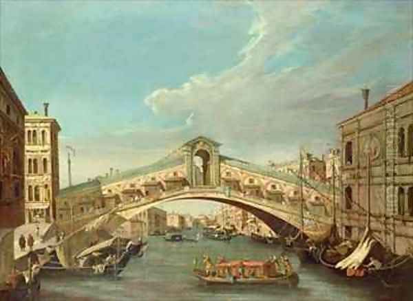 The Rialto Bridge Venice Oil Painting by G. Canaletto