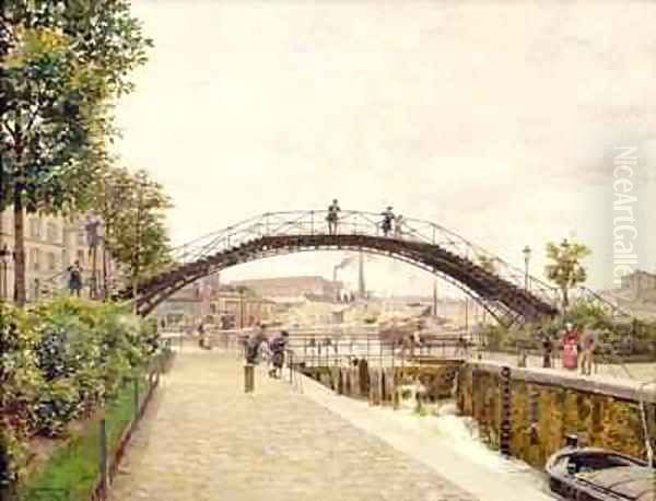 The Saint Martin Canal Oil Painting by Marie-Francois-Firmin Girard