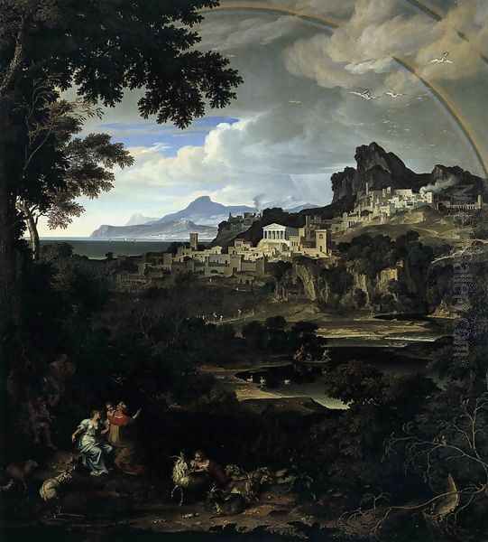 Heroic Landscape with Rainbow 1815 Oil Painting by Joseph Anton Koch