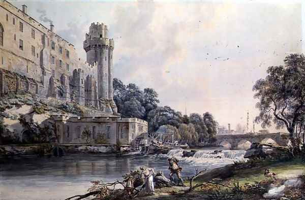 Caesars Tower and Part of Warwick Castle Oil Painting by Paul Sandby